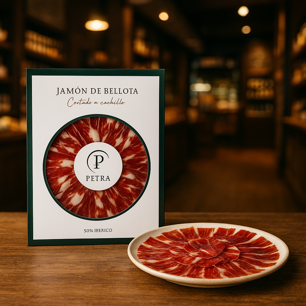 Pack de 10 unidades de jamón de bellota loncheado, sobres de 100 g